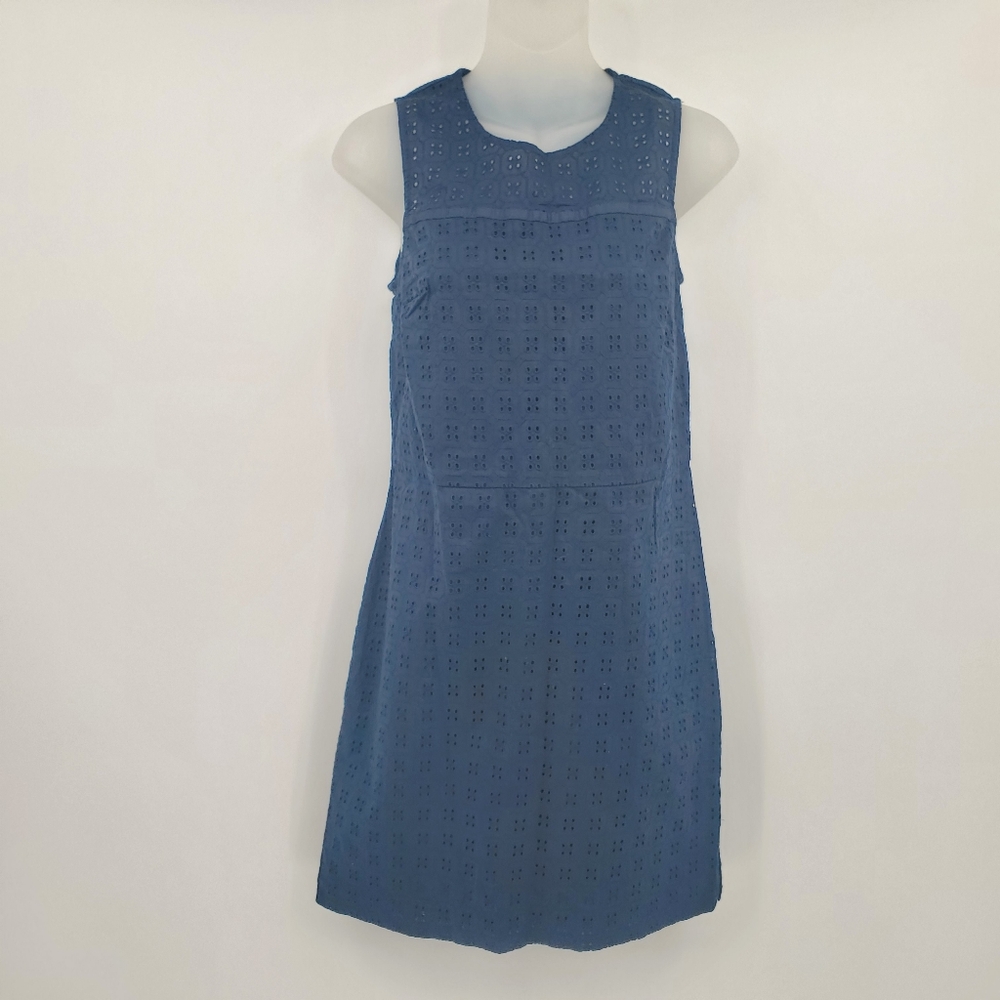 Banana Republic Factory Navy Blue Eyelet Shift Dress Size 4